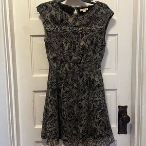 Tulle Floral Black and Gray Short Summer Dress